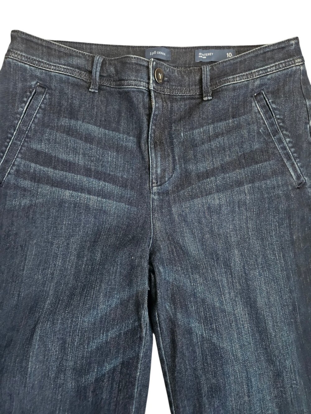 J. Jill Denim Monterey Full Leg Wide Leg Dark Wash Sz 10 (33x34.5) - Picture 3 of 13